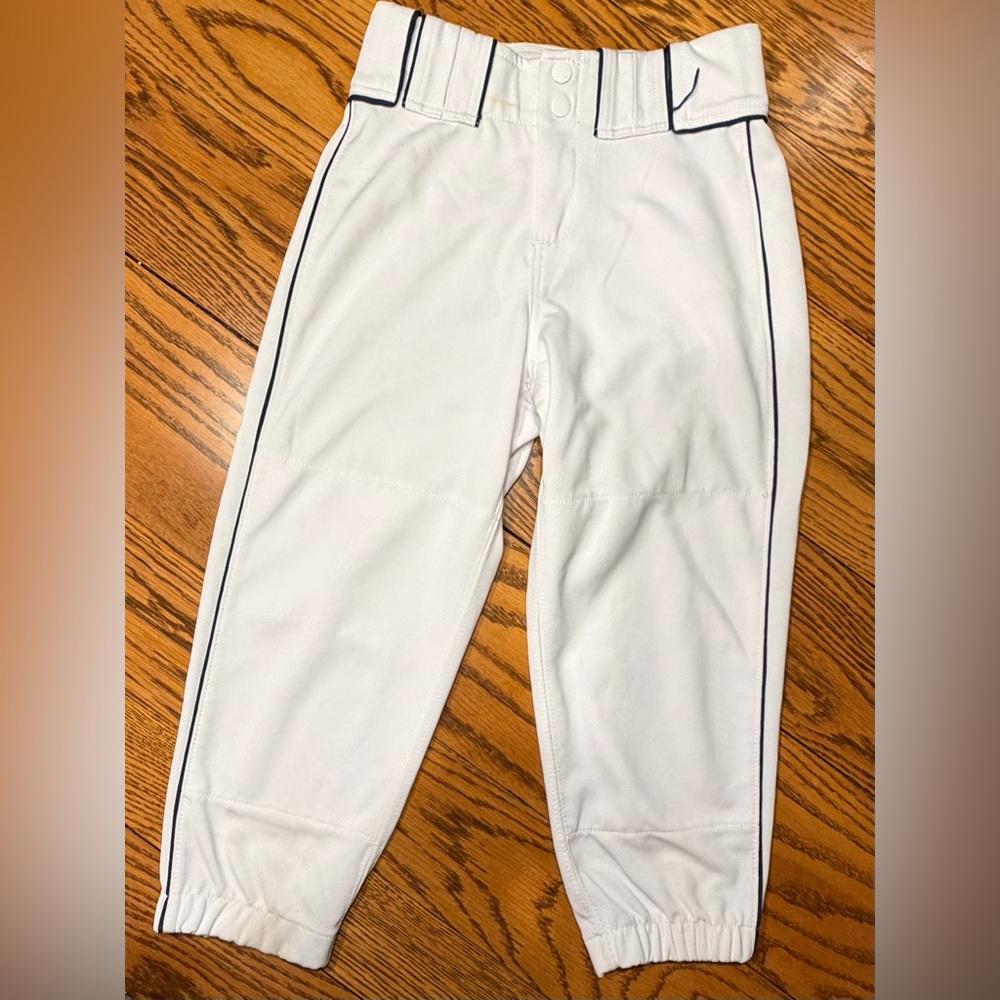 Womens Boomba Softball Pants sz 26 White with Blue Piping